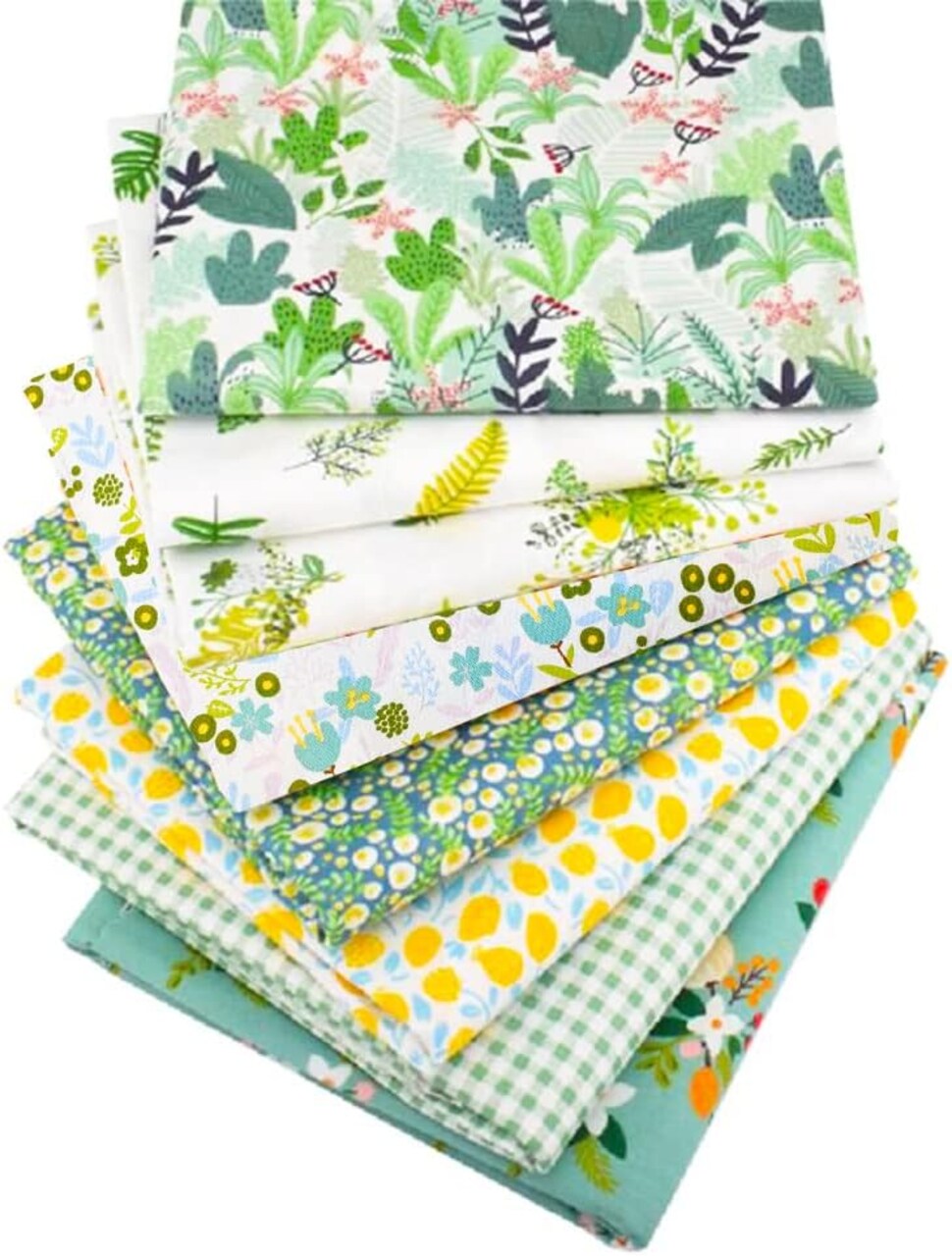 Fat Quarters Fabric Bundles, 8 Pcs 100% Cotton 19.69” x 19.69” (50 x 50cm) Precut Quilting Fabric Squares Sheets for DIY Patchwork Sewing Quilting Crafting, No Repeat Design (Floral Pattern)